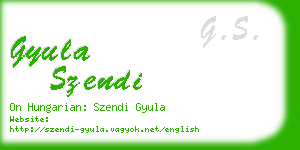 gyula szendi business card